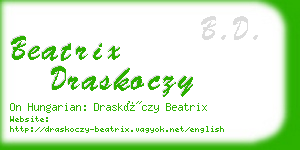 beatrix draskoczy business card